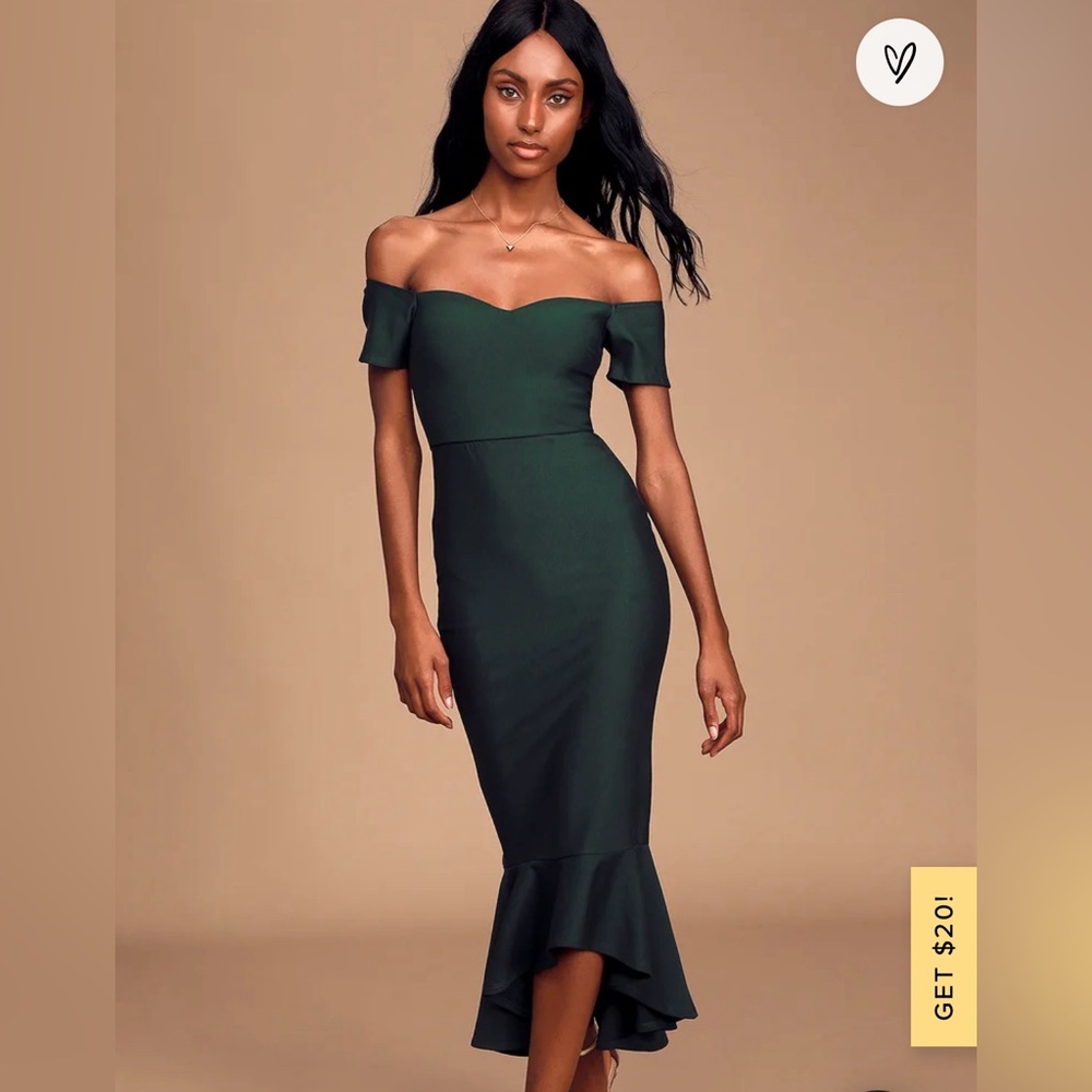 NWT LULU’s Dark Green Mermaid Dress. Size xl